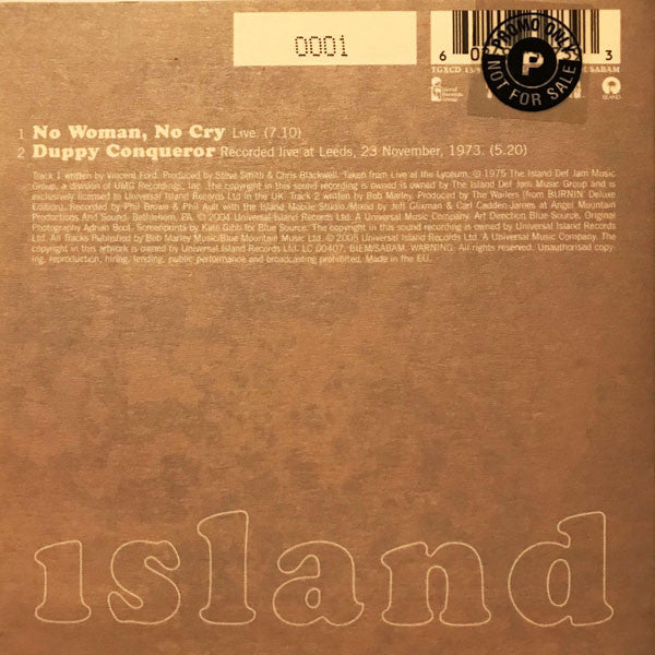 Bob Marley & The Wailers ‎– No Woman, No Cry - Music Madness 