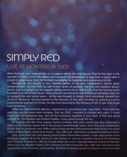 Simply Red ‎– Live At Montreux 2003 - Music Madness 